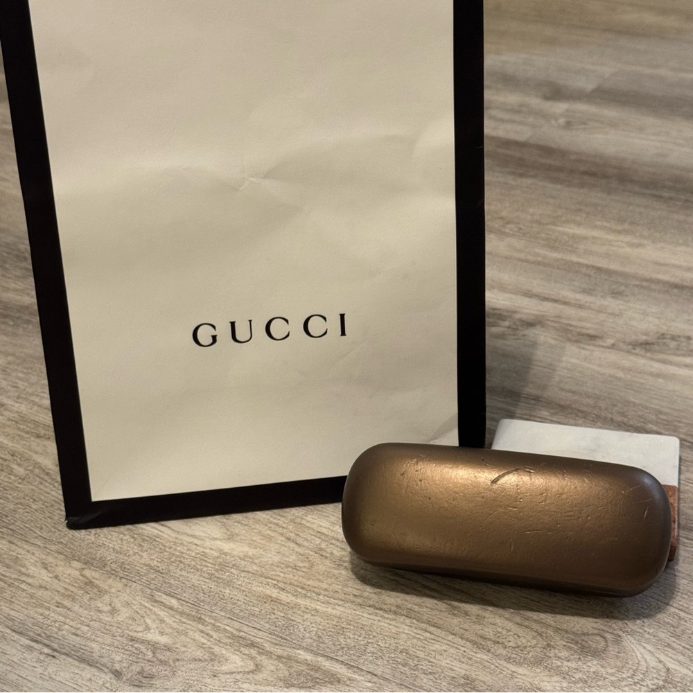 VINTAGE GUCCI - Bronze Sunglasses Eye Glasses Hard Shell Case - Case Only - Picture 4 of 7